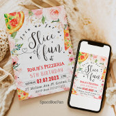 ピザ招待誕生日おもしろいパーティーのスライス 招待状