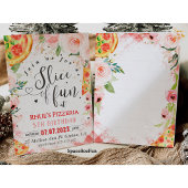 ピザ招待誕生日おもしろいパーティーのスライス 招待状