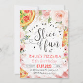 ピザ招待誕生日おもしろいパーティーのスライス 招待状 (正面)