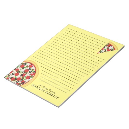 ピザ最高のコンボかわいい子供たち静止メモ帳 ノートパッド (アングル)