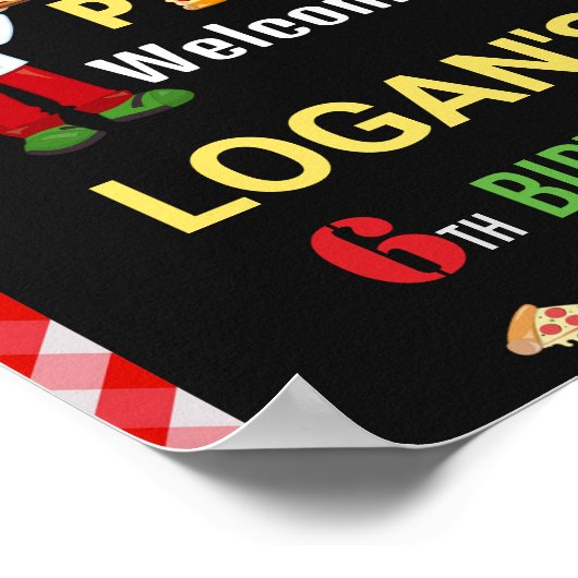 ピザ歓迎パーティーサインイタリアンピザ誕生日 ポスター (角)