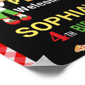 ピザ歓迎パーティーサインピザ作りパーティー ポスター (角)