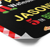 ピザ歓迎パーティーサインピザ料理パーティー ポスター (角)