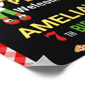 ピザ歓迎パーティーサインリトルシェフガール ポスター (角)