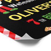 ピザ歓迎パーティーサイン小さな男の子シェフポスター ポスター (角)