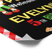 ピザ歓迎パーティーサイン赤い緑のピザパーティー ポスター (角)