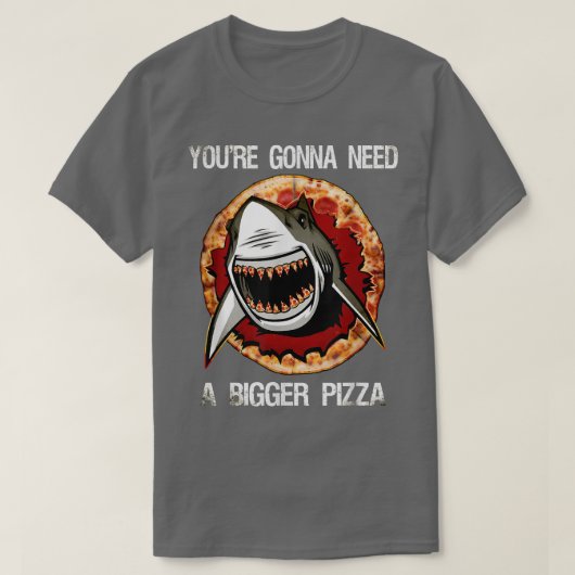 ピザ歯Tシャツ付きサメ Tシャツ (デザイン正面)