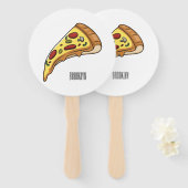 ピザ漫画のイラストレーション ハンドファン (正面&裏面)