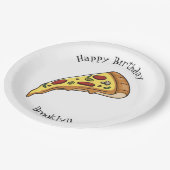 ピザ漫画のイラストレーション ペーパープレート (アングル)