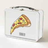 ピザ漫画のイラストレーション メタルランチボックス (正面)