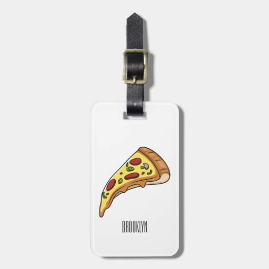ピザ漫画のイラストレーション ラゲッジタグ (正面縦)