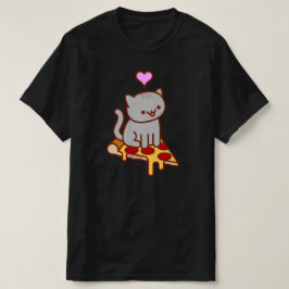 ピザ猫おもしろいTシャツ Tシャツ