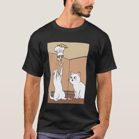 ピザ猫お腹すいた Tシャツ (正面)