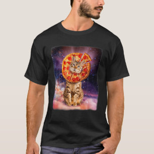 ピザ猫宇宙ニャー猫好き Tシャツ