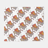 ピザ猫! フリースブランケット (正面(横))