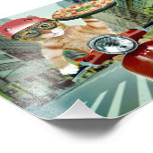 ピザ猫 – 猫 – ピザの配達 フォトプリント            (角)