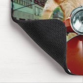 ピザ猫 – 猫 – ピザの配達 マウスパッド (コーナー)