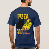 ピザ猫,飢え,猫ママ,猫好きTシャツ Tシャツ (裏面)