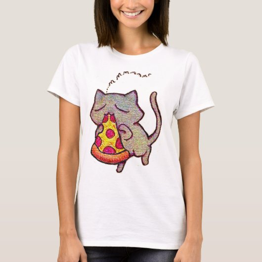 ピザ猫! Tシャツ (正面)