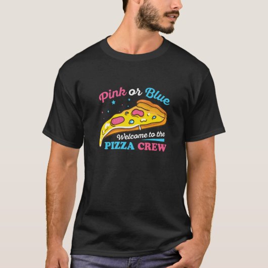 ピザ用の性別を明らかにするピザ Tシャツ (正面)