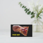 ピザ男ピザ配送サービスとしてピザタクシーのタクシー 名刺 (スタンド正面)