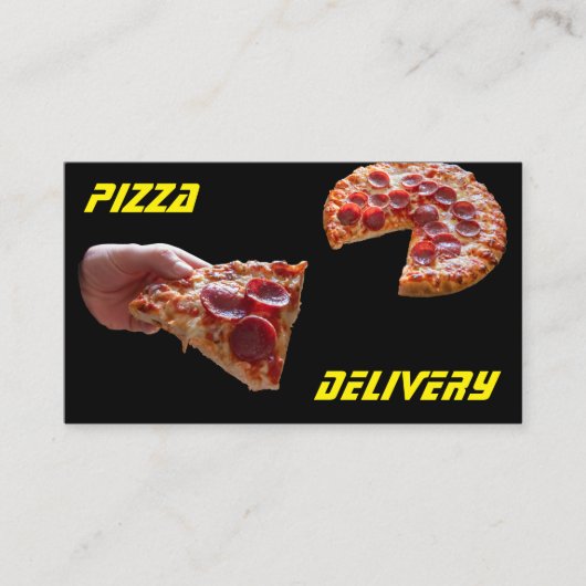 ピザ男ピザ配送サービスとしてピザタクシーのタクシー 名刺 (正面)