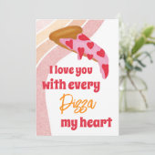 ピザ私のハートかわいいバレンタインデー シーズンカード (スタンド正面)