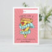 ピザ私のハート教室のバレンタインデーのカード 招待状 (スタンド正面)