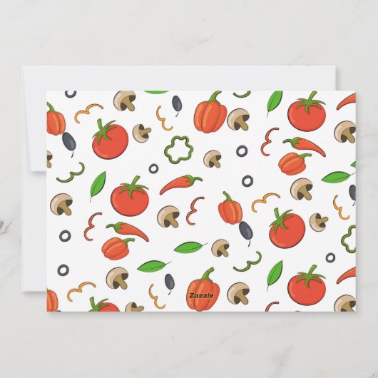 ピザ私のハート教室フォトバレンタインデー シーズンカード (裏面)