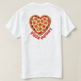 「ピザ私のハート」ハート型ピザ Tシャツ