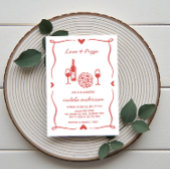 ピザ素朴&ワインブライダルシャワー招待状 招待状