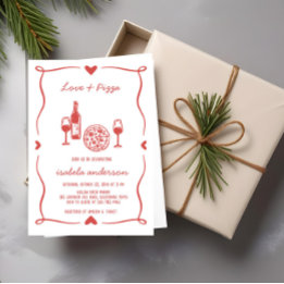 ピザ素朴&ワインブライダルシャワー招待状 招待状