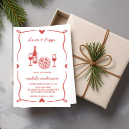 ピザ素朴&ワインブライダルシャワー招待状 招待状