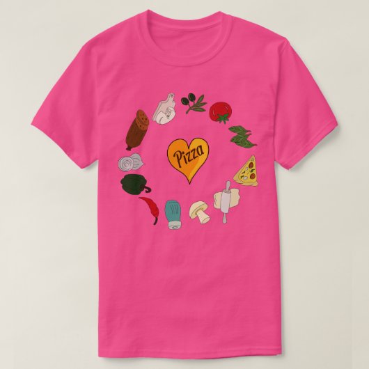 ピザ素材4 Tシャツ (デザイン正面)