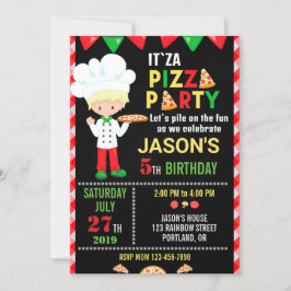 ピザ誕生日の招待ピザ料理パーティー 招待状