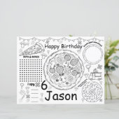 ピザ誕生日アクティビティシート、ピザランチョンマット (スタンド正面)