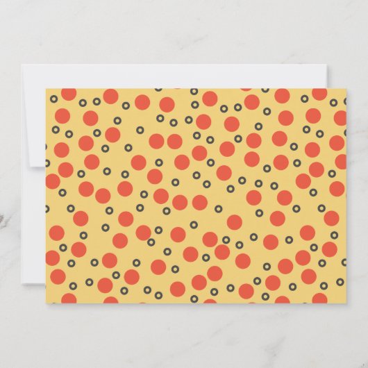 ピザ誕生日パーティーがシェフのおもしろいフード写真を作る 招待状 (裏面)