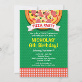 ピザ誕生日パーティーの招待 招待状 (正面)