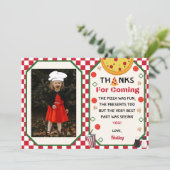 ピザ誕生日パーティー写真ありがとう サンキューカード (スタンド正面)