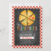 ピザ誕生日パーティー招待おもしろいのスライス 招待状 (正面)