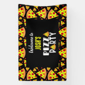ピザ誕生日パーティー歓迎サイン 横断幕 (縦)