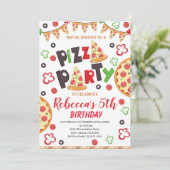 ピザ誕生日パーティー,スライスおもしろい誕生日 招待状 (スタンド正面)