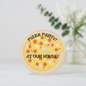 ピザ誕生日パーティー！ラウンドカスタム招待状 招待状 (スタンド正面)