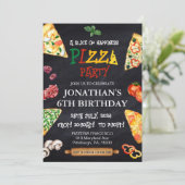 ピザ誕生日パーティー 招待状 (スタンド正面)