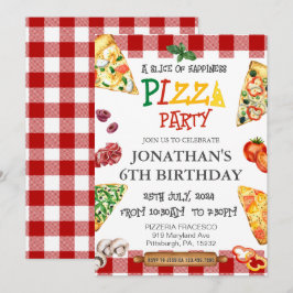 ピザ誕生日パーティー 招待状