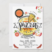 ピザ誕生日パーティー 招待状 (正面)