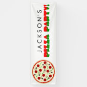 ピザ誕生日パーティー 横断幕 (縦)