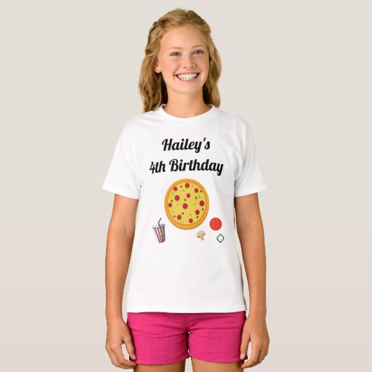 ピザ誕生日パーティーTシャツ Tシャツ (正面フル)