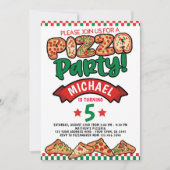 ピザ誕生日 招待状 (正面)