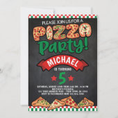 ピザ誕生日 招待状 (正面)